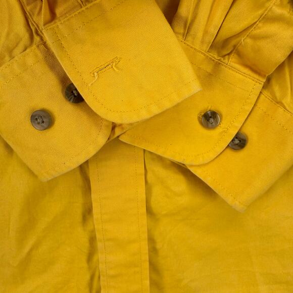 Wrangler Button Down Shirt Men's XL Yellow Rodeo Dress Shirt Copper Embroidery - Picture 5 of 8